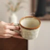 Handmade Beige Ceramic Mug Rustic Inspired Glazed Coffee Cup