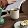 Handmade Minimalist Ceramic Mug Elegant Beige Coffee Cup