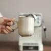 Handmade Minimalist Ceramic Mug Elegant Beige Coffee Cup