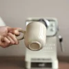 Handmade Minimalist Ceramic Mug Elegant Beige Coffee Cup