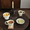Handmade White Ceramic Mug Artistic Footed Coffee Cup