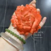 Handmade Red Camellia Shaped Ceramic Incense Holder Artistic Incense Burner