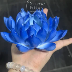Handmade Blue Lotus Shaped Ceramic Incense Holder Spiritual Incense Burner