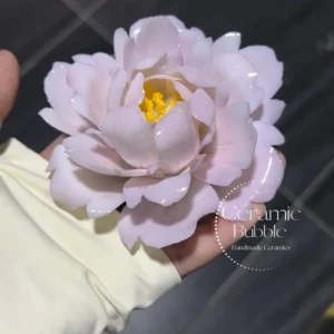 Handmade Light Purple Peony Shaped Ceramic Incense Holder Romantic Incense Burner