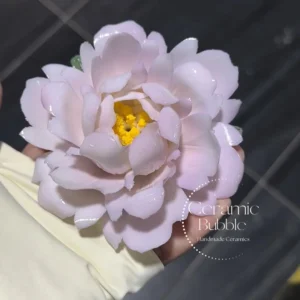 Handmade Light Purple Peony Shaped Ceramic Incense Holder Romantic Incense Burner